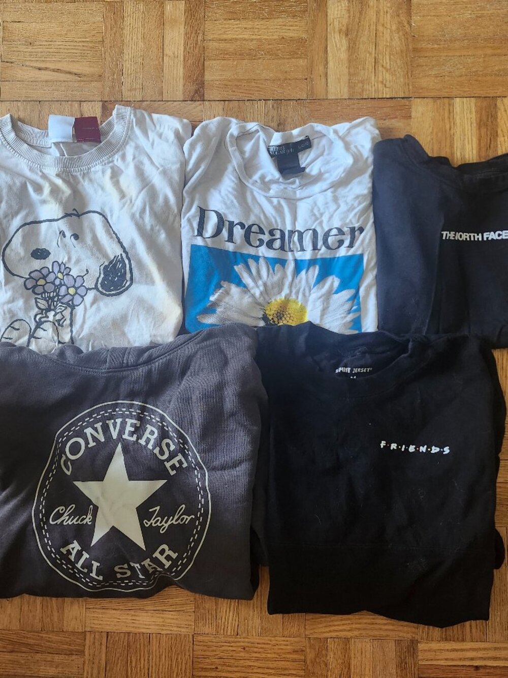 Lot of Girl's Tops, Size 10-12 - Converse Hoodie, Friends Long Sleeve Shirt